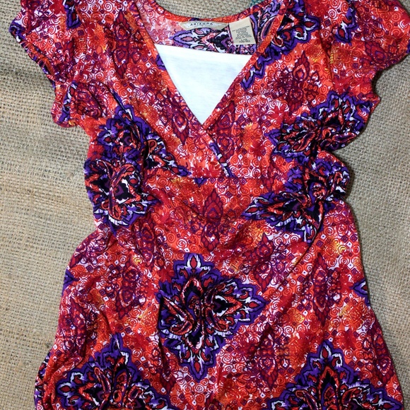 Arizona Jeans Boho Top Asymmetrical Hem - Picture 4 of 6